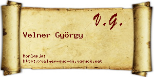 Velner György névjegykártya